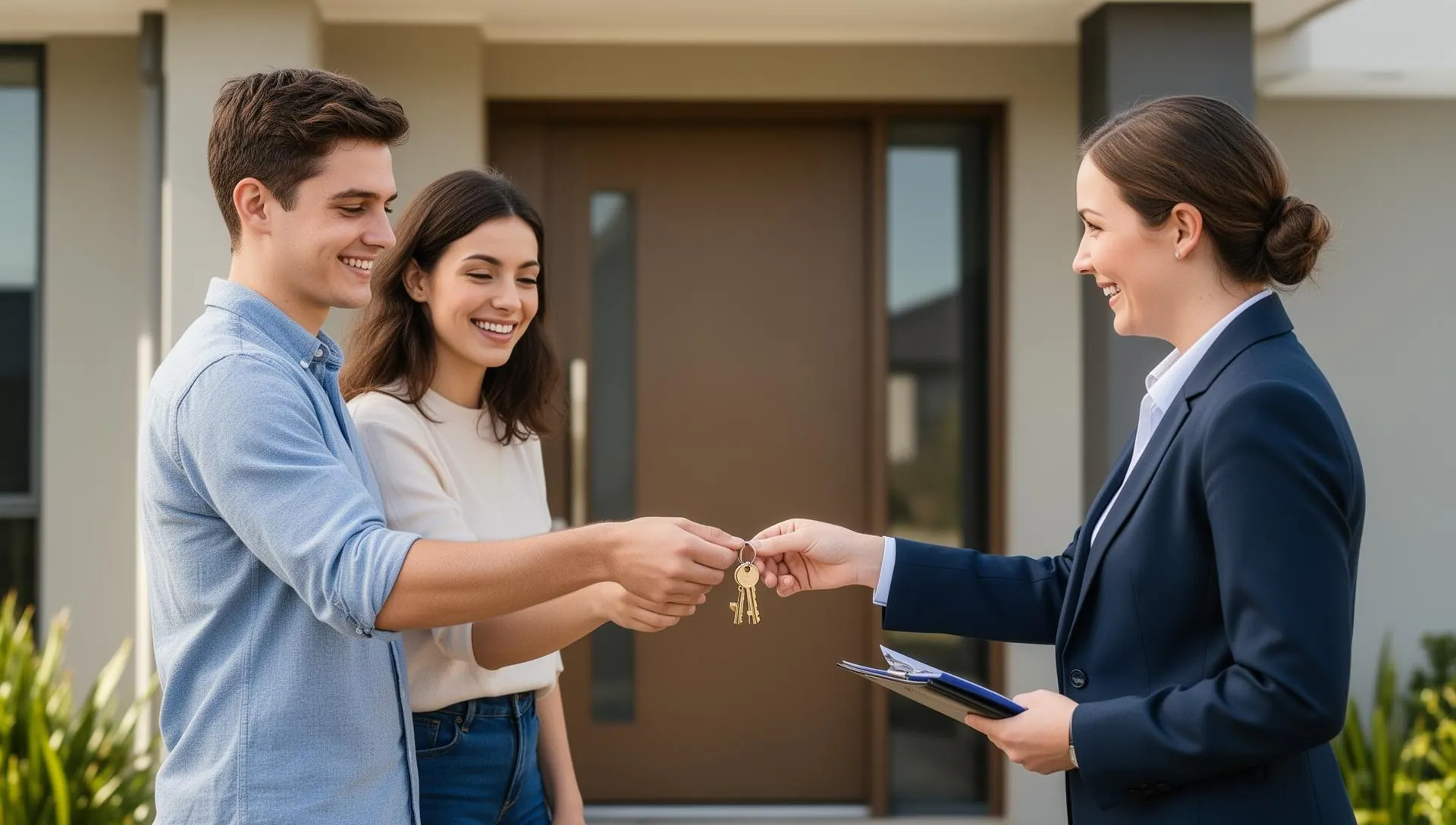 Keys handed over after a property purchase